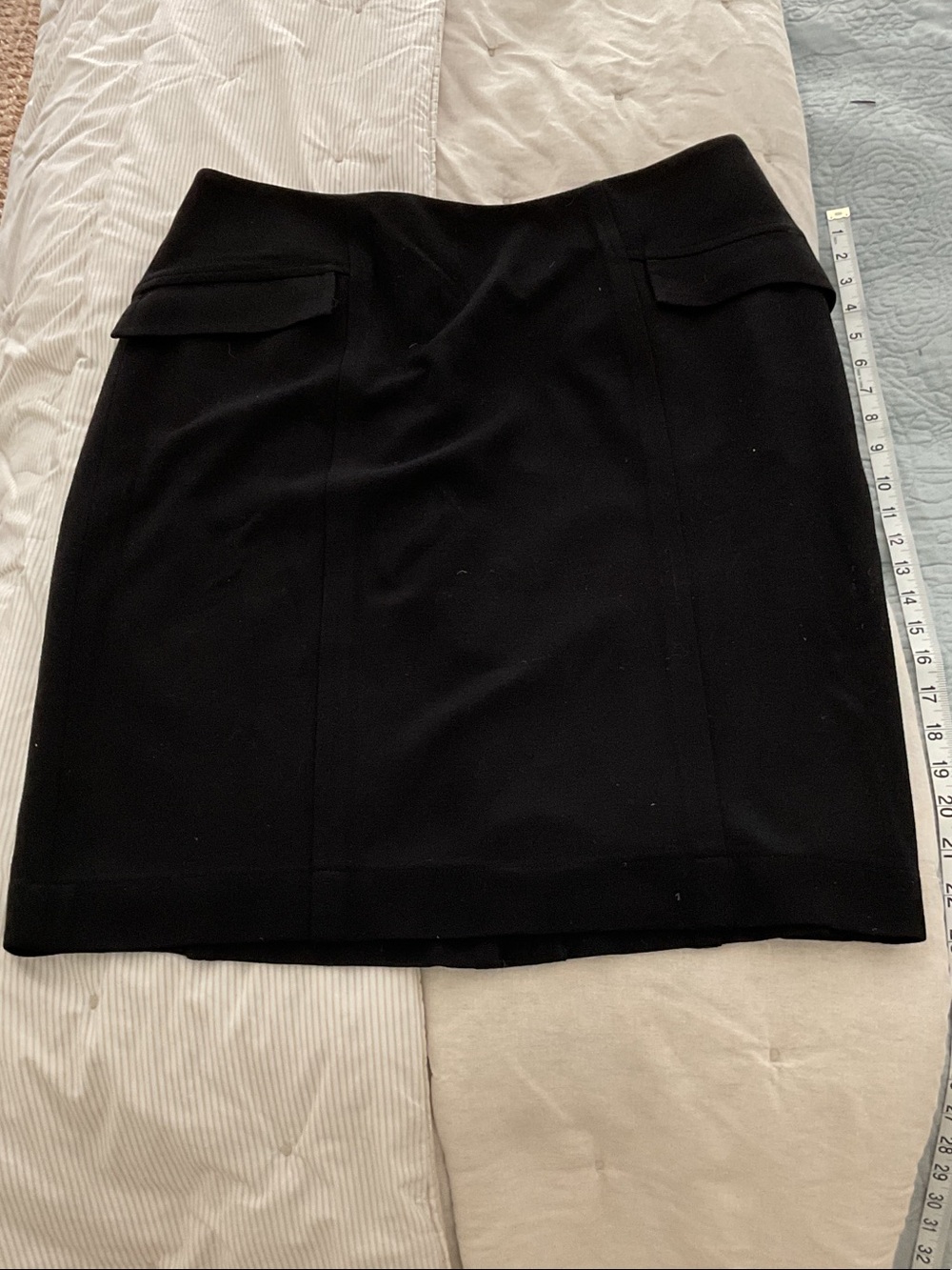 Harold's Black Tailored Pencil Skirt with Flap Details